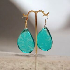 Elegant Teal Drop Earrings